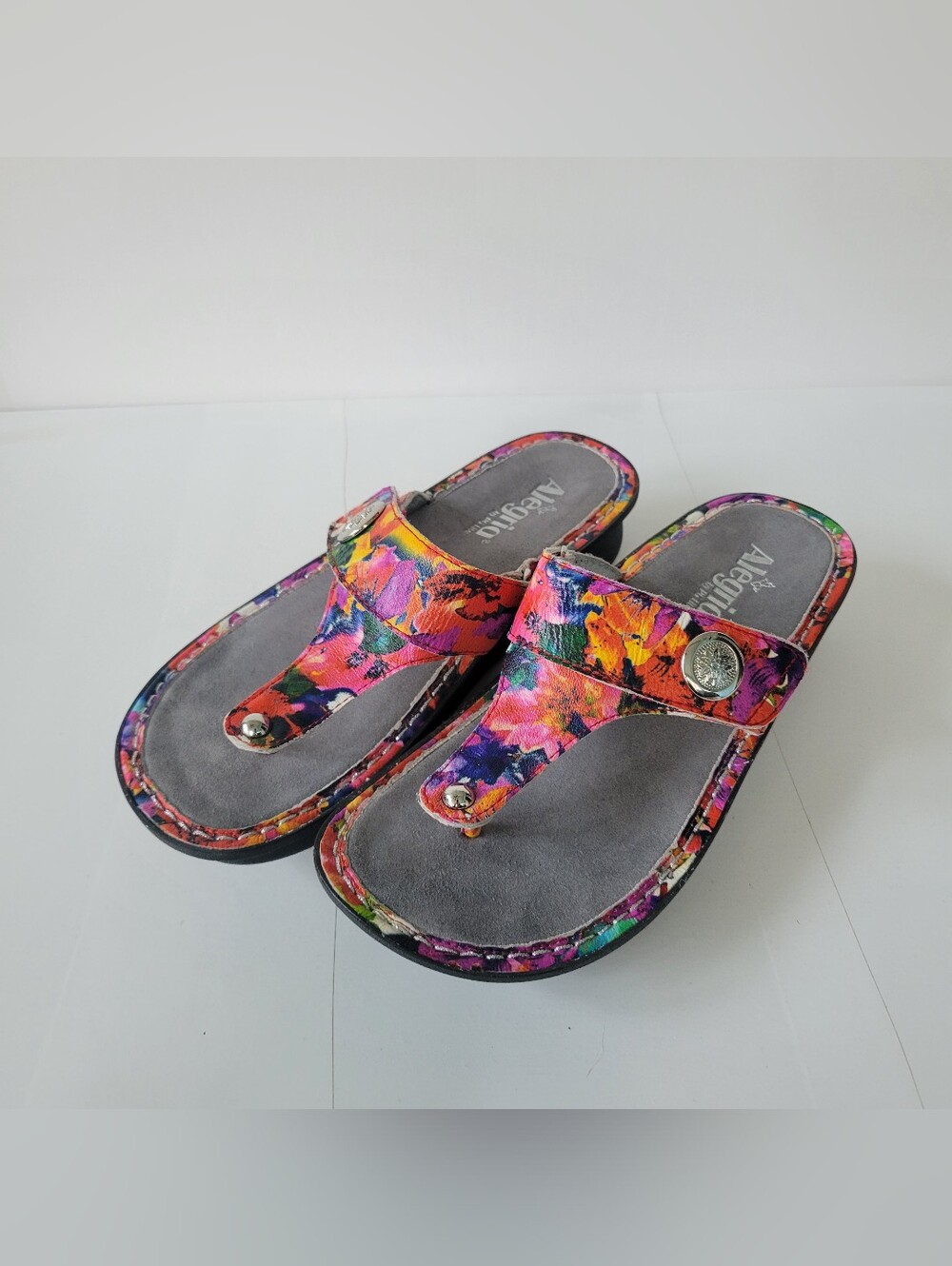 Alegria Carina Floral Leather Sandal
